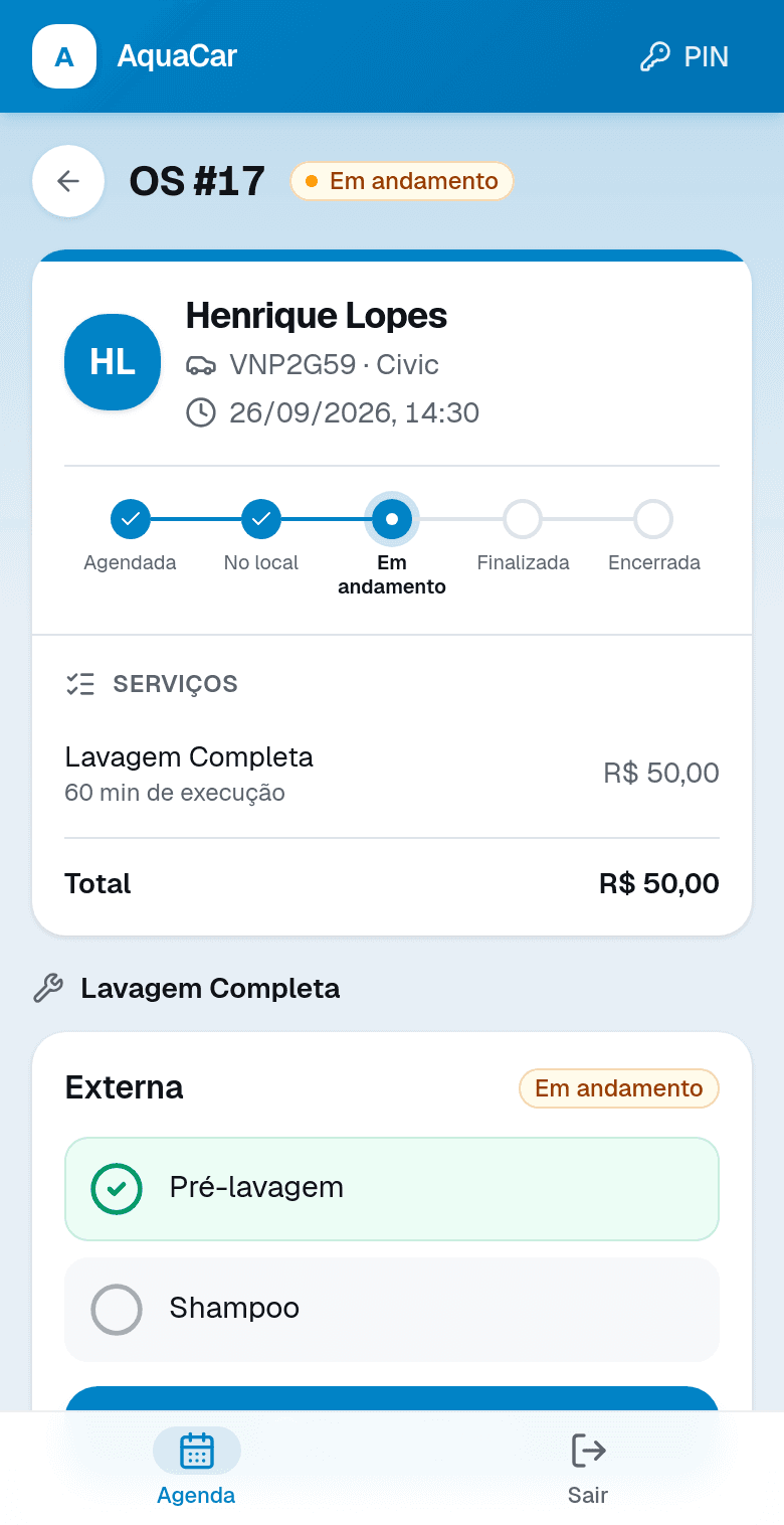 Quem executa, executa na tela