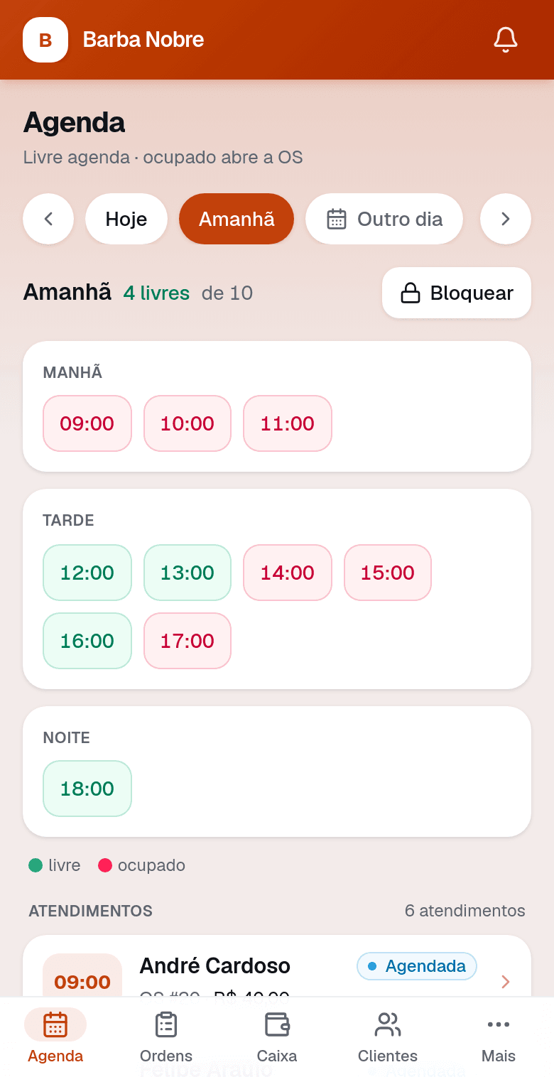 A agenda do dia, na mão
