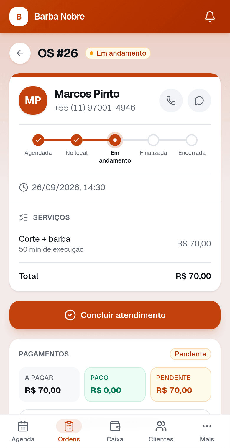 Atendimento em um toque
